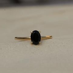 Nangi fine jewelry - black tourmaline ring in yellow gold