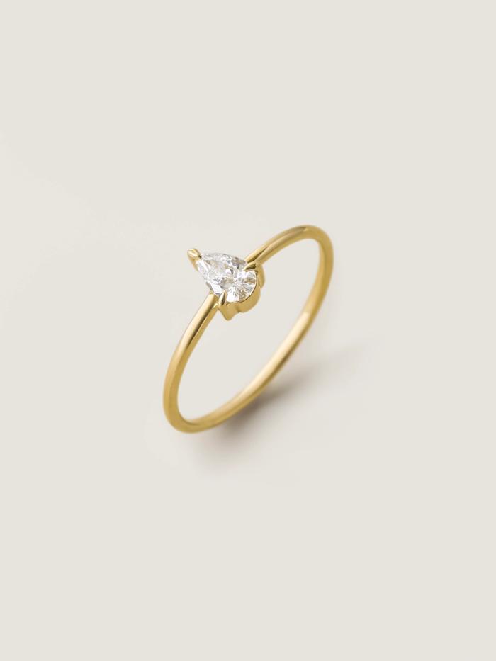 Nangi fine jewelry - white lab-grown diamond ring in gold