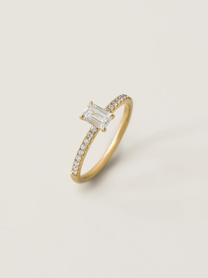 Nangi fine jewelry - white lab-grown diamond ring in gold