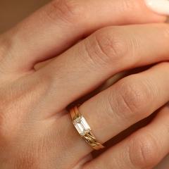 Nangi fine jewelry - white lab-grown diamond ring in gold