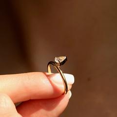 Nangi fine jewelry - white moonstone ring in yellow gold