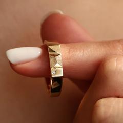Nangi fine jewelry - white lab-grown diamond ring in gold