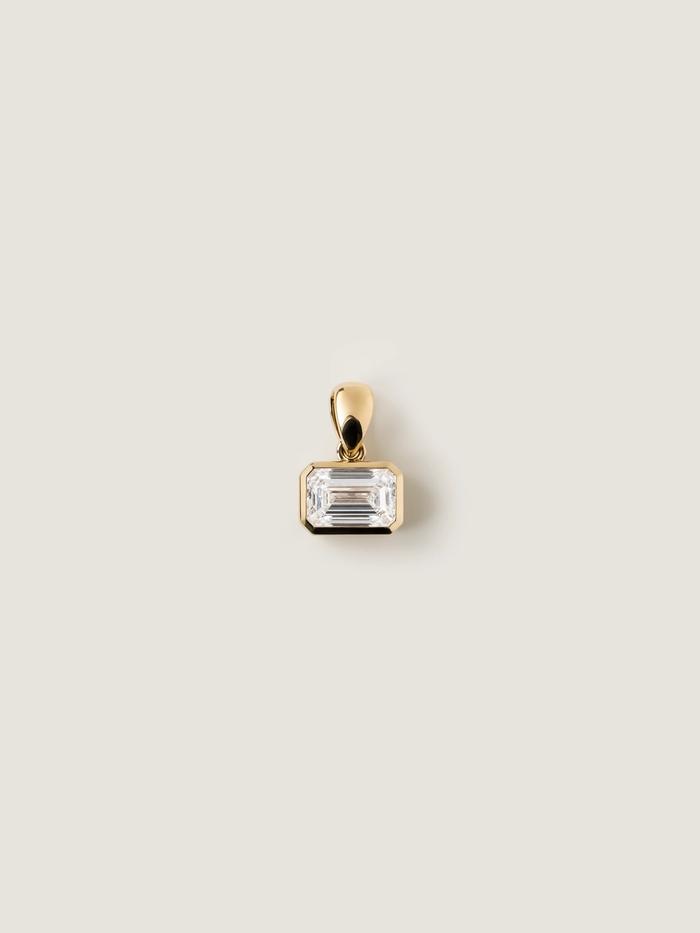 Nangi fine jewelry - white lab-grown diamond pendant in gold