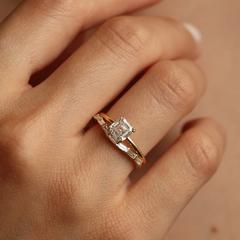 Nangi fine jewelry - white lab-grown diamond ring in gold