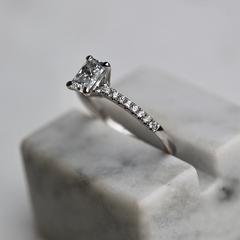 Nangi fine jewelry - white lab-grown diamond ring in white gold