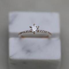 Nangi fine jewelry - white lab-grown diamond ring in yellow gold