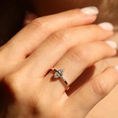 Nangi fine jewelry - white lab-grown diamond ring in gold