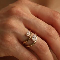 Nangi fine jewelry - white lab-grown diamond ring in gold
