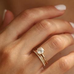 Nangi fine jewelry - white lab-grown diamond ring in gold