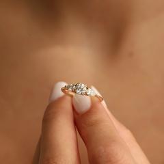 Nangi fine jewelry - white lab-grown diamond ring in gold