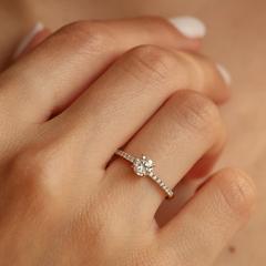 Nangi fine jewelry - white lab-grown diamond ring in gold