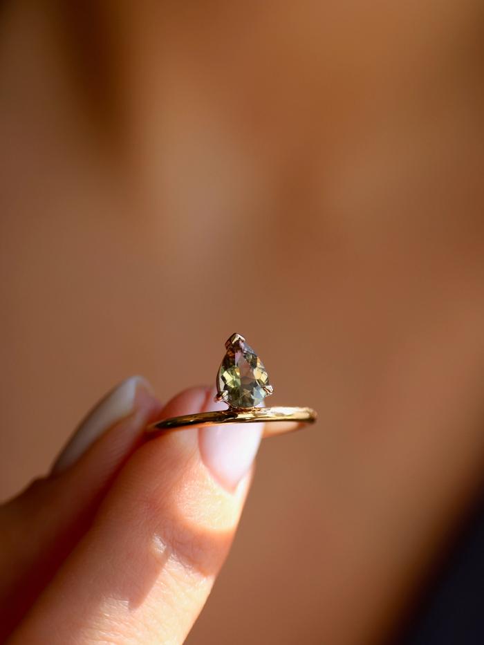 Nangi fine jewelry - brown tourmaline ring in yellow gold