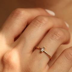 Nangi fine jewelry - white lab-grown diamond ring in gold