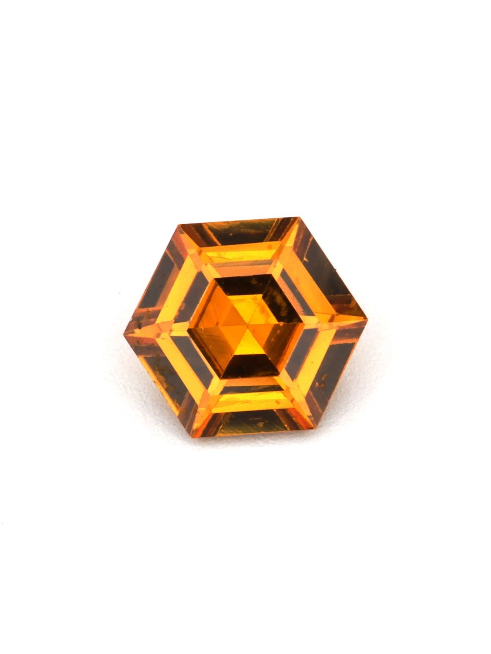 Amber Sunset Sapphire — 0.41 ct Hexagon Cut