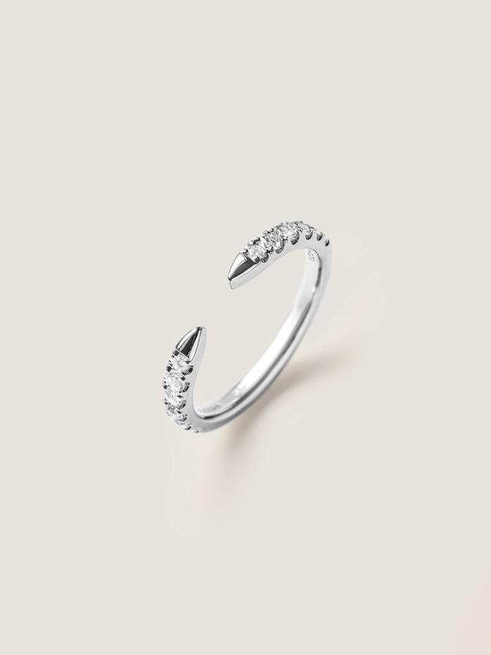 Nangi fine jewelry - white lab-grown diamond ring in gold