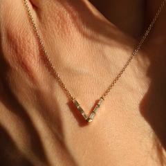 Nangi fine jewelry - white necklace in yellow gold