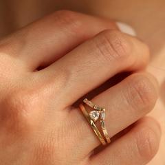 Nangi fine jewelry - white lab-grown diamond ring in gold