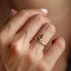 Nangi fine jewelry - champagne tourmaline ring in yellow gold