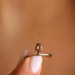 Nangi fine jewelry - brown tourmaline ring in yellow gold