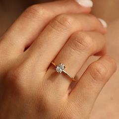 Nangi fine jewelry - white lab-grown diamond ring in gold