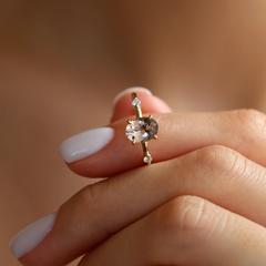 Nangi fine jewelry - champagne ring in yellow gold