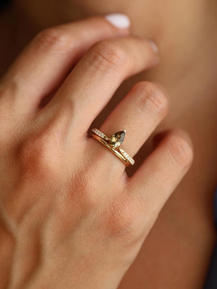 Nangi fine jewelry - champagne tourmaline ring in yellow gold