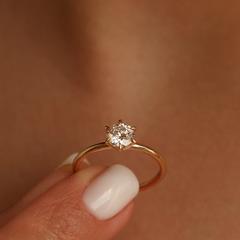 Nangi fine jewelry - white lab-grown diamond ring in gold