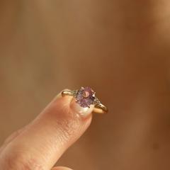 Nangi fine jewelry - pink ring in yellow gold