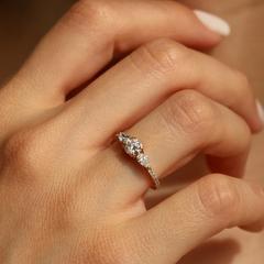 Nangi fine jewelry - white lab-grown diamond ring in gold