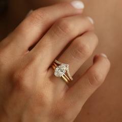Nangi fine jewelry - white lab-grown diamond ring in gold