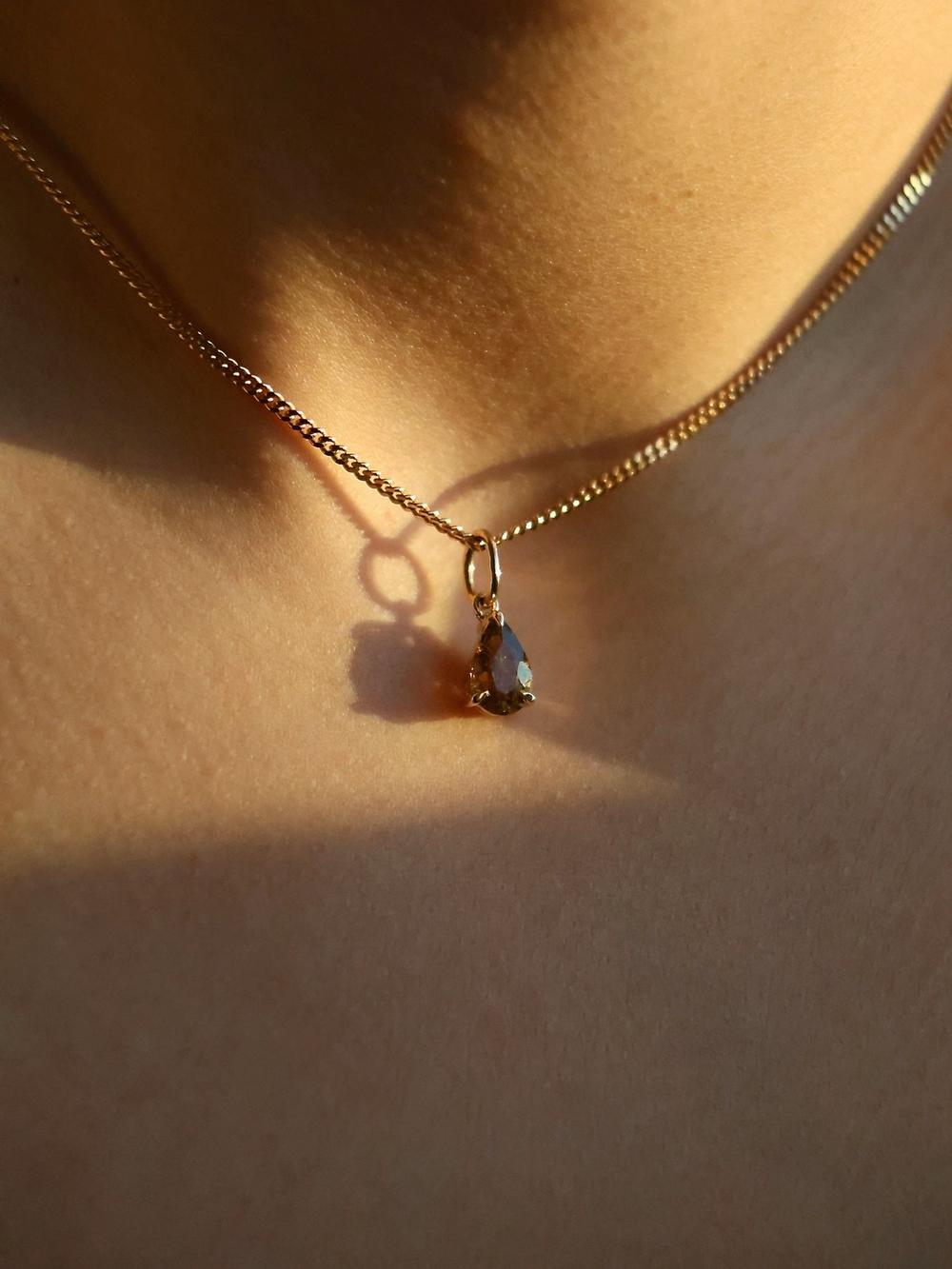 Golden Drop Tourmaline Pendant