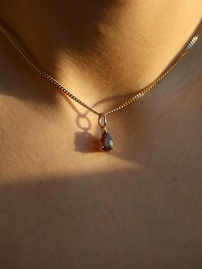 Nangi fine jewelry - brown tourmaline pendant in yellow gold