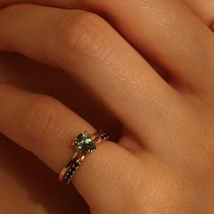 Nangi fine jewelry - black sapphire ring in yellow gold
