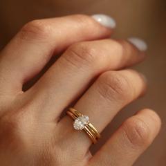Nangi fine jewelry - white lab-grown diamond ring in gold