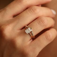 Nangi fine jewelry - white lab-grown diamond ring in gold