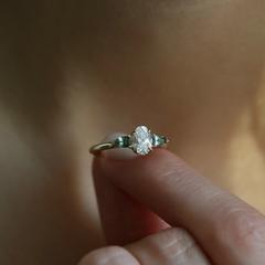 Nangi fine jewelry - white lab-grown diamond ring in yellow gold