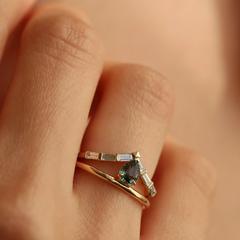 Nangi fine jewelry - white lab-grown diamond ring in gold