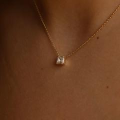 Nangi fine jewelry - white lab-grown diamond necklace in yellow gold