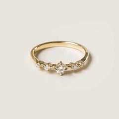 Nangi fine jewelry - white lab-grown diamond ring in gold