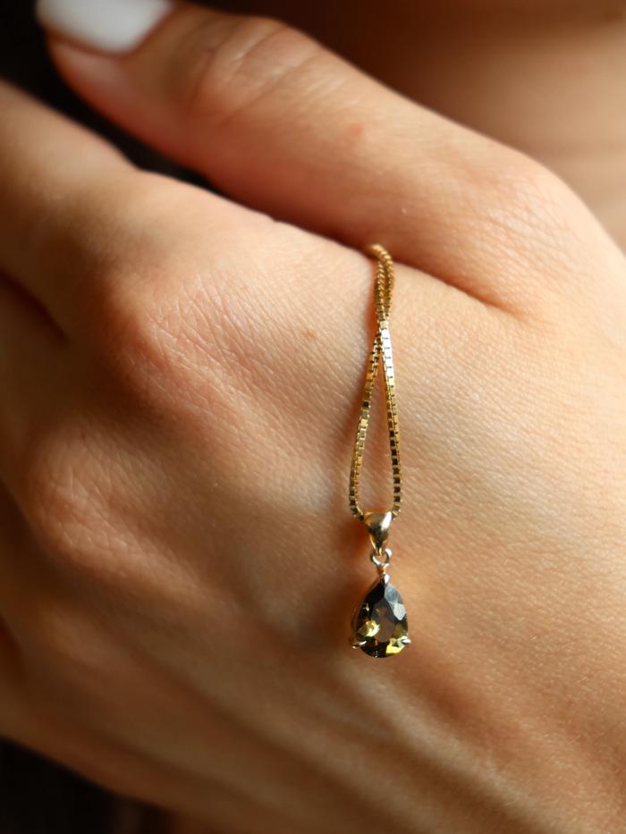 Nangi fine jewelry - brown tourmaline pendant in yellow gold