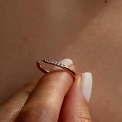 Nangi fine jewelry - white lab-grown diamond ring in yellow gold