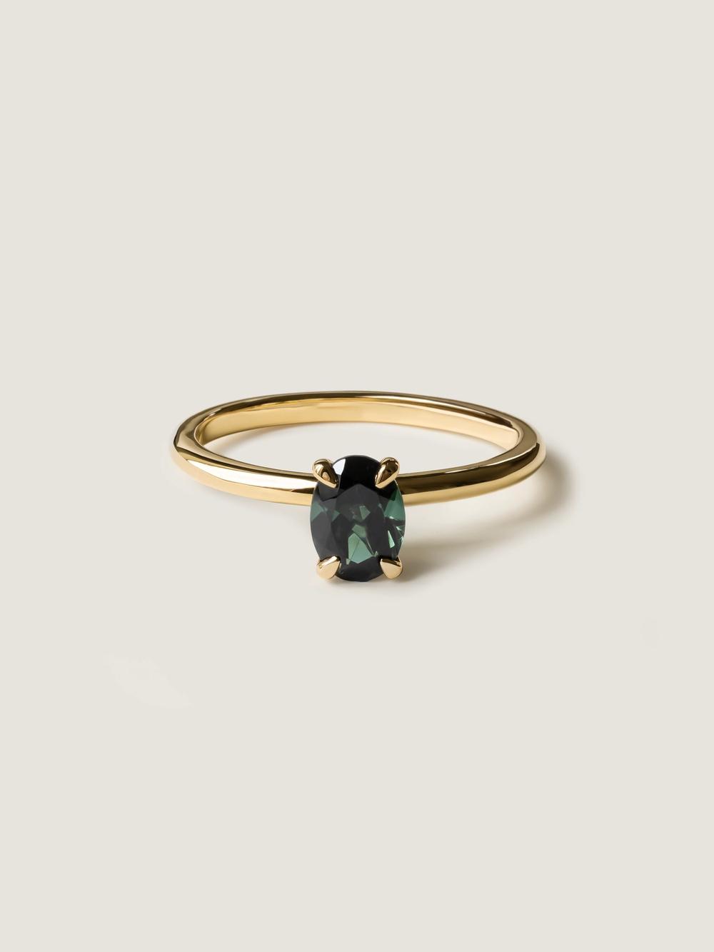 Forest Shadow Oval Tourmaline Ring