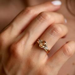 Nangi fine jewelry - orange ring in yellow gold