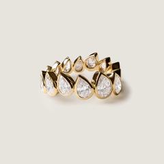 Nangi fine jewelry - white lab-grown diamond ring in gold