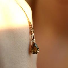 Nangi fine jewelry - brown tourmaline pendant in yellow gold