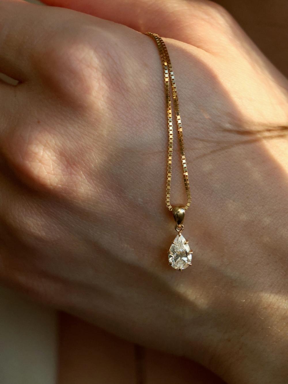 Diamond Drop Swan Pendant