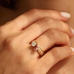 Nangi fine jewelry - pink tourmaline ring in yellow gold
