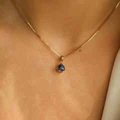 Nangi fine jewelry - blue pendant in yellow gold