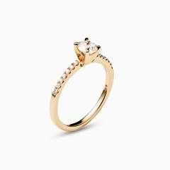 Nangi fine jewelry - white lab-grown diamond ring in yellow gold