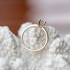 Nangi fine jewelry - white lab-grown diamond ring in yellow gold